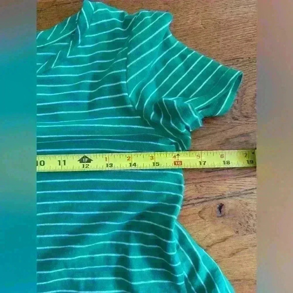 Anthropologie Laura Ruffle Top Striped Green and White Size XS - Picture 9 of 11